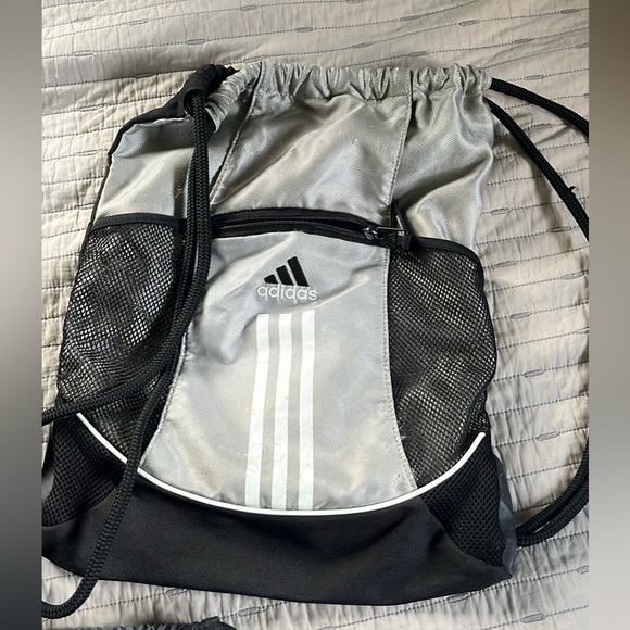 Adidas Black and Gray Drawstring Backpack Trio - Picture 3 of 4